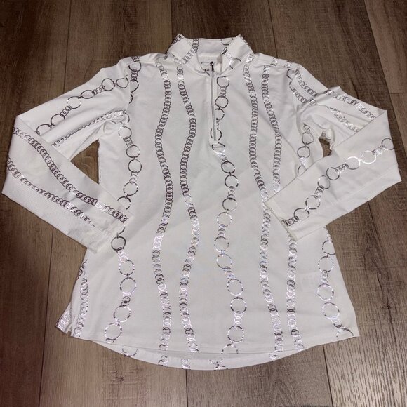 San Soleil Tops - San Soleil 1/4 Zip Golf Sun Top Size Small Long Sleeve White